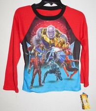 Marvels Avengers Youths Size 10 Thermal Pajama Shirt, Long Sleeves, Infinity War