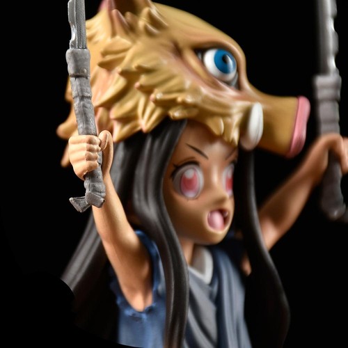 Figura de anime 19CM Demon Slayer Kimetsu No Yaiba cabeza de cerdo Kamado Nezuko juguete de PVC - Imagen 3 de 10