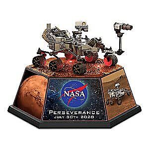 The Bradford Exchange NASA Perseverance 2020 Mars Rover Illuminated Sculpture - Afbeelding 1 van 3