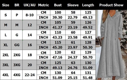 Womens Hooded Long Teddy Bear Fleece Fur Pockets Hoodies Jumpers Dress PLUS SIZE - Picture 3 of 24
