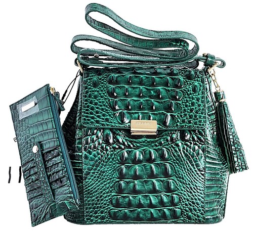 Brahmin Anaconda Brahmin Purse Pink And Green Brahmin Slim Barrel