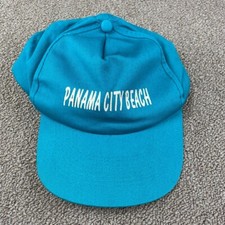 Panama City Beach Hat Snapback Cap Blue White Tourist Souvenir VTG