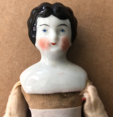 Vintage GERMANY 9 Porcelain China Doll Head Arms Legs Cloth Body