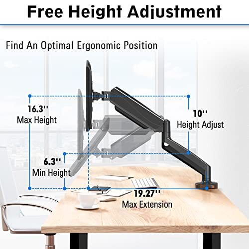  Montaje De Escritorio Para Un Solo Monitor, Soporte De Brazo De Monitor Con ...