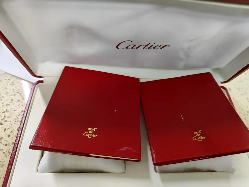 Caixa de relógio Must De Cartier vermelha, Ref.COWA0046 100% autêntica 2 relógios 13X22mm - Imagem 4 de 4