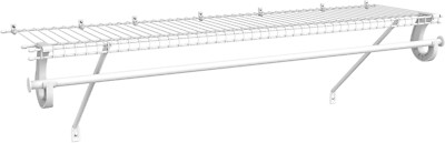 5631 Superslide Ventilated Shelf Kit with Closet Rod, 4-Foot X 12-Inch, White