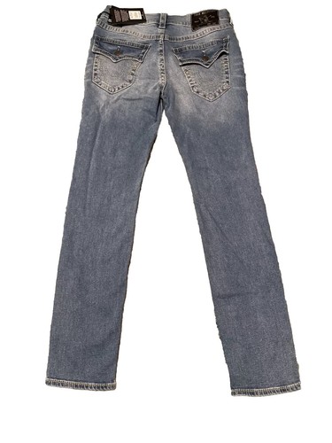 Pantalones de mezclilla True Religion para hombre con solapa Rocco grande T ajustados relajados (31) - nuevos con etiquetas ($199) - Imagen 2 de 7