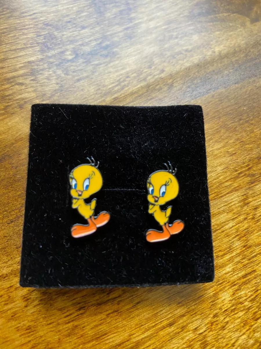 Stainless Steel Tweety Bird Stud Earrings
