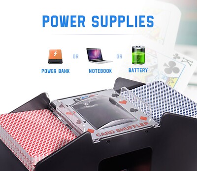 GSE 4-Deck Casino Automatic Card Shuffler. Battery-Operated Electric Shuffler Machine for Card Games GSE 4-Deck Casino Automatic Card Shuffler. Battery-Operated Electric Shuffler Machine for Card Games