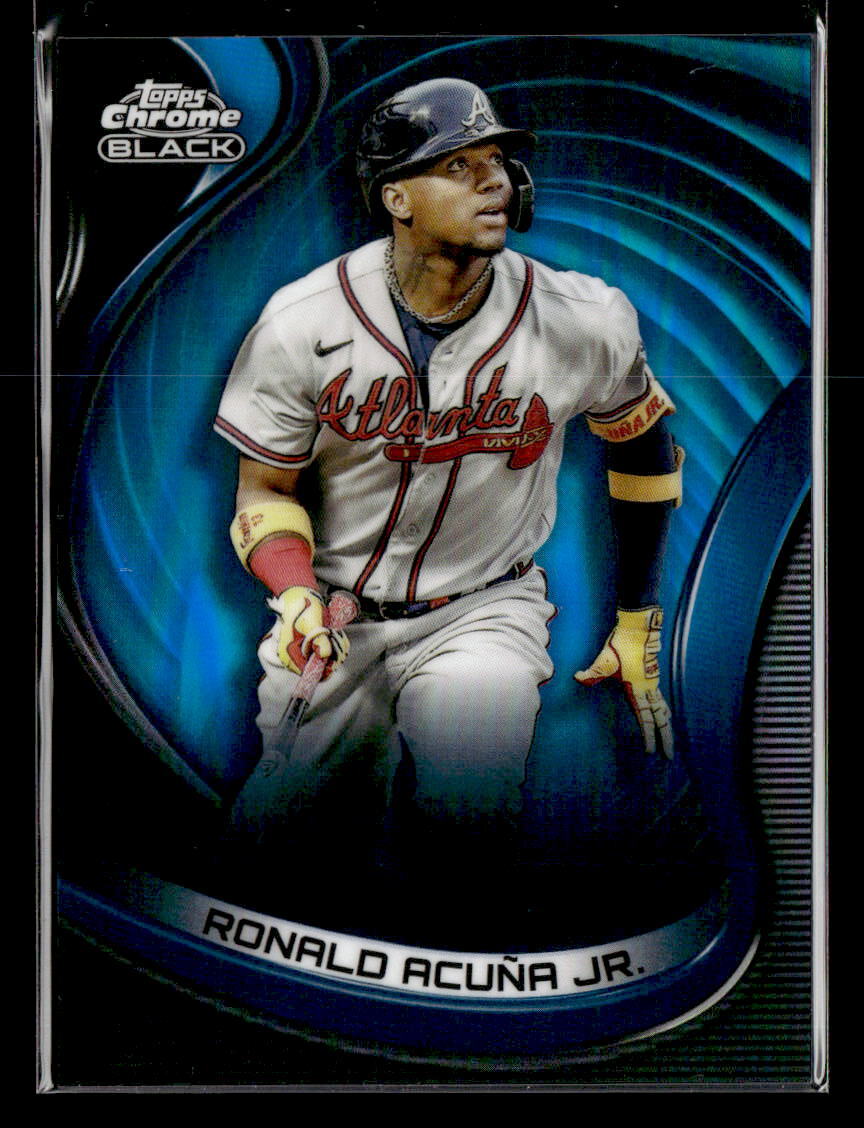 2022 Topps Chrome Black #55 Ronald Acuna Blue Refractor /75