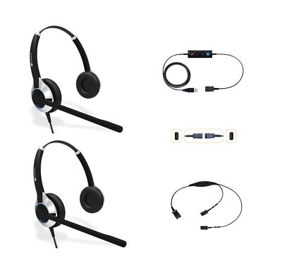 TruVoice Agent Computer Headset Bundle for Training | Monitoring | Supervisin...