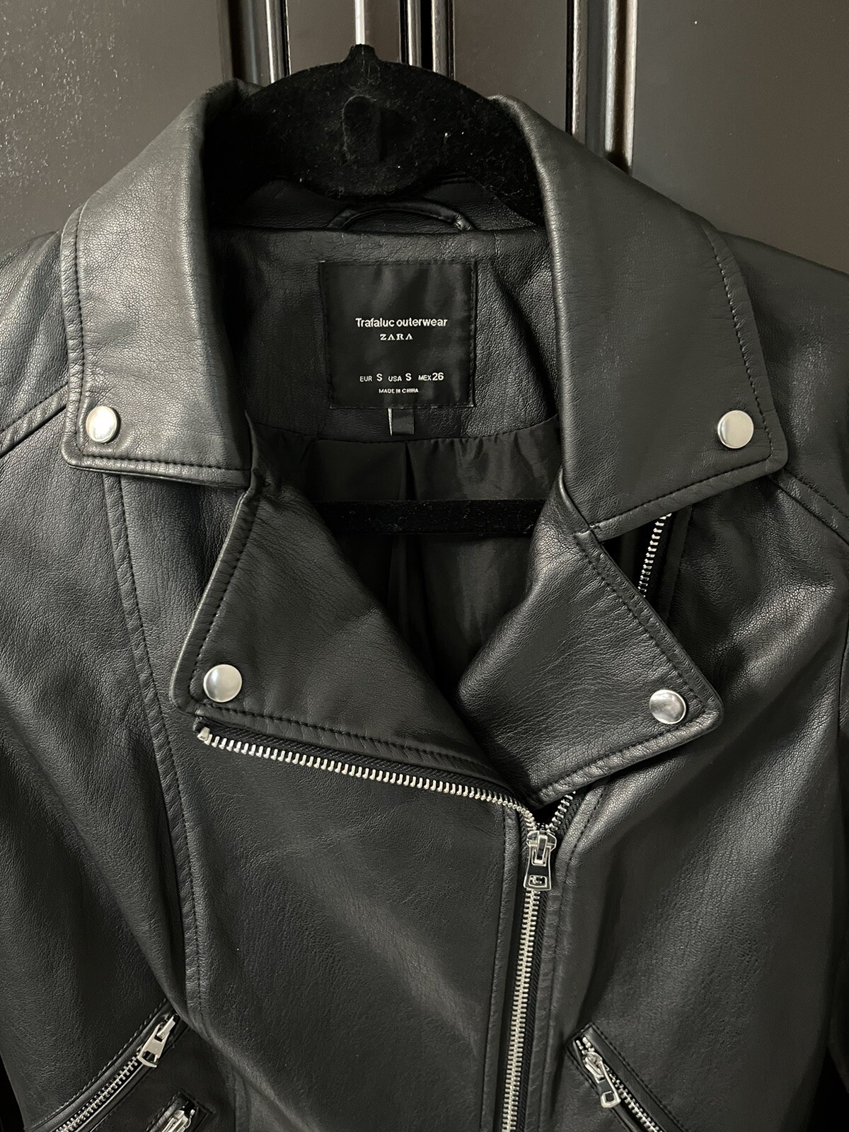 zara trafaluc outerwear leather jacket