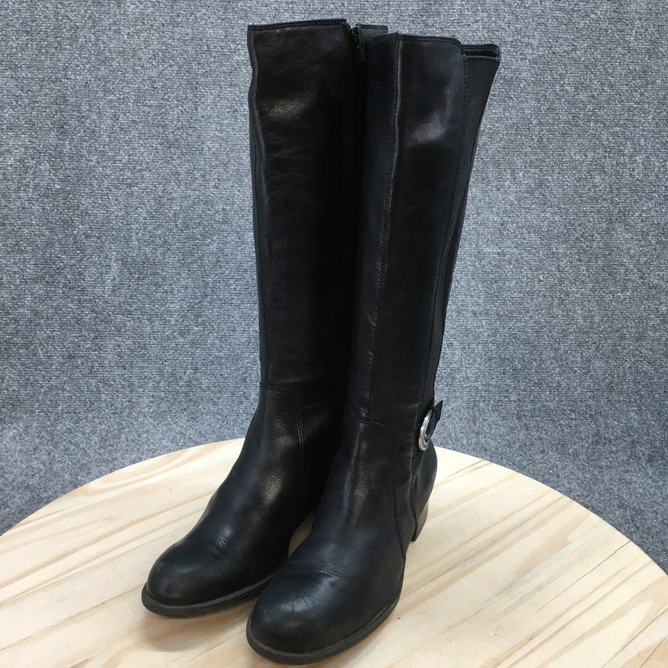 Naturalizer Riding Boots Womens 8.5W Black Arness Knee High Casual Faux Leather - Image 3 of 4