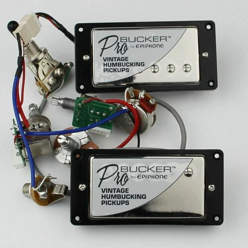 Epiphone Classic Plus ProBucker HUMBCKING Pickups Chrome Wiring Harness Set