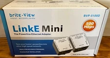 Brite-View LinkE Mini 500 Mbps Powerline Ethernet Adapter BVP-5100D New