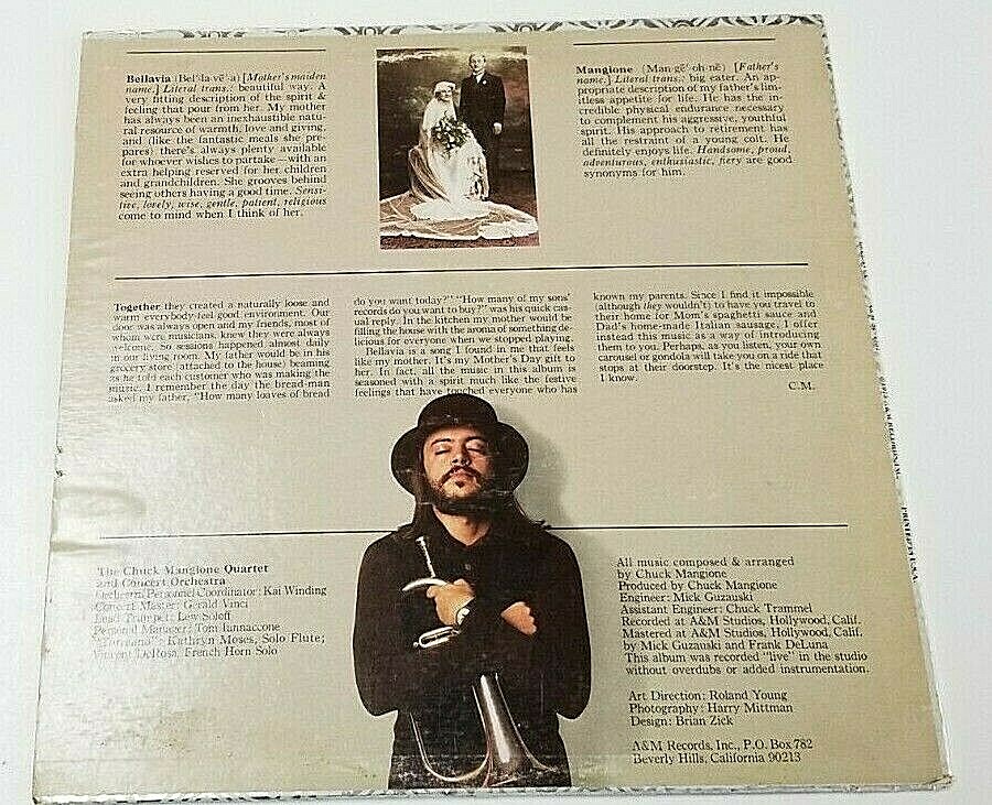 CHUCK MANGIONE QUARTET ORCHESTRA LP BELLAVIA A&M SP4557 NM eBay
