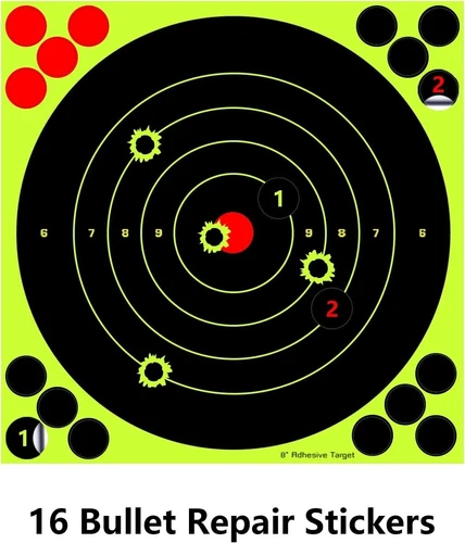 60 Pack 8 inch Shooting Target Self Adhesive Targets Paper Reactive Practice New - Picture 8 of 11