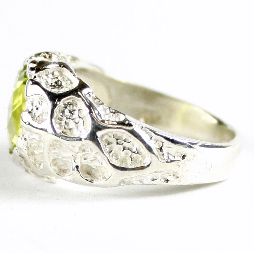 Peridoto, anillo de plata de ley 925 para hombre, SR168 Foto 3 de 4