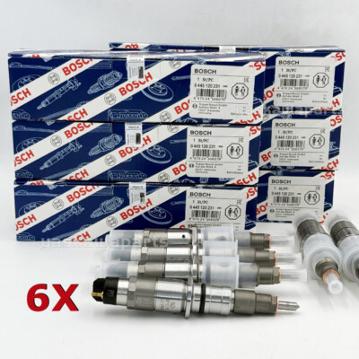 6X Common Rail Fuel injector 0445120231 For Komatsu PC2008 Hyundai HL770-7A NEW
