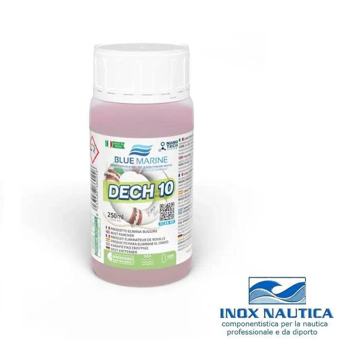 DECH 10 BLUE MARINE ELIMINA RUGGINE UNIVERSALE NAUTICA BARCA GOMMONE - 250 ml