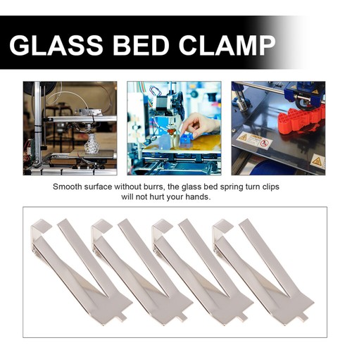 30 Pcs 3D Printing Platform Clip Printer Accessories Glass Bed Stable - Afbeelding 2 van 12