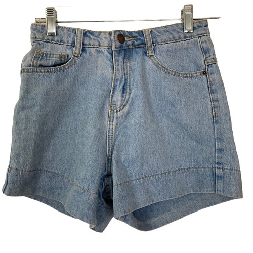 Unbranded Shorts Girls Size Medium Light Wash Blue Cuffed - Picture 4 of 6
