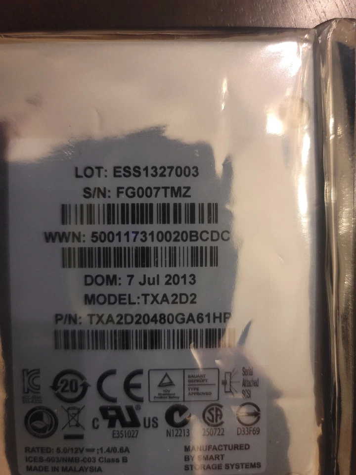 HP HPE 3PAR Smart Storage Systems TXA2D20480GA61HP 480GB SAS 6Gb/s 2.5" SFF - Image 2 of 3