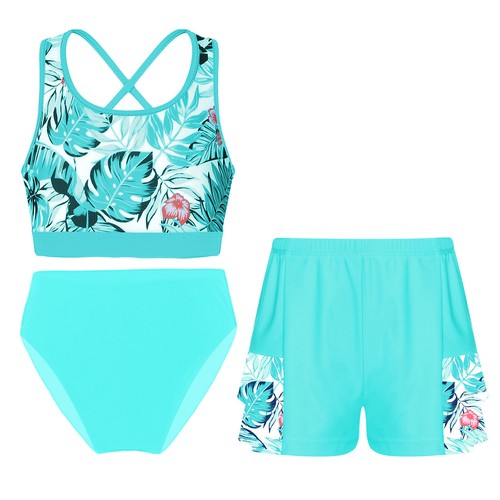 Kids Girl Outfits Beach Swimwear Vacation Swimsuit Athletic Briefs Holiday - Picture 12 of 26