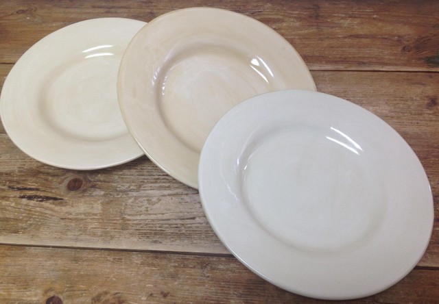 Pottery Barn Sausalito Hand Painted Mexico 4 Natural Cream Dinner