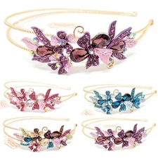 USA woman girl Crystal Rhinestones metal Flowers Headband head-wear Accessories 