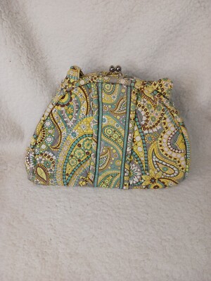 Vera Bradley Eloise Lemon Parfait Kiss Lock Shoulder Hand Bag 