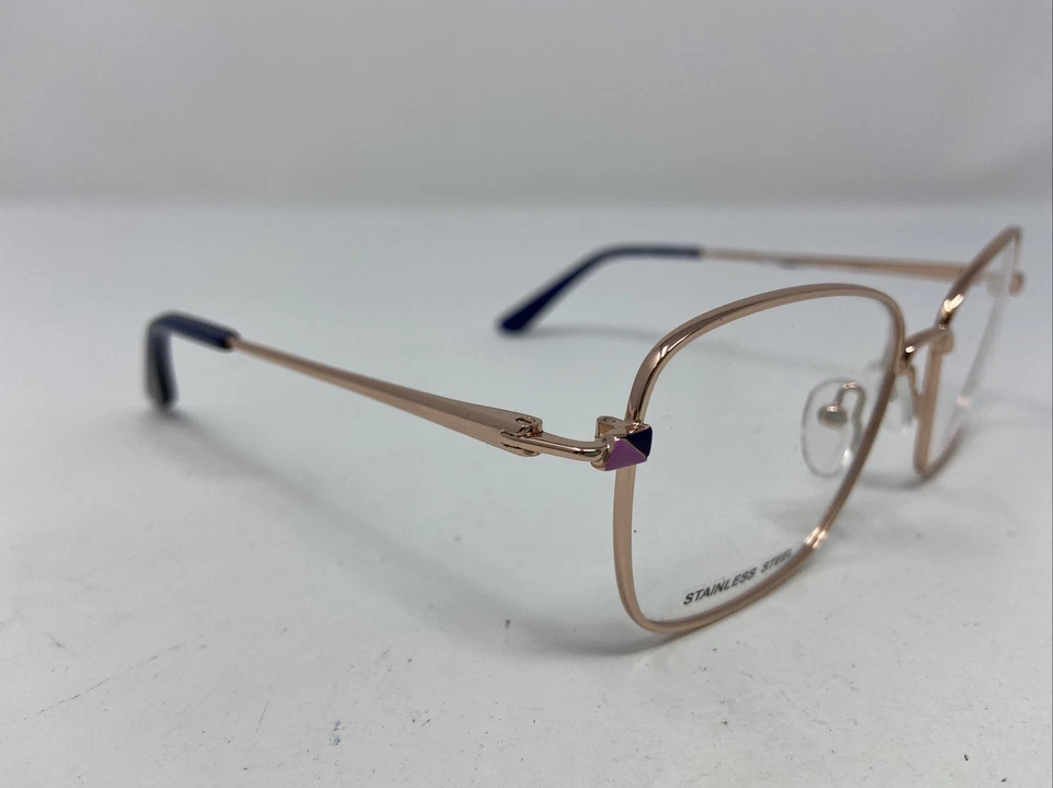 Marco de gafas Jill Stuart JS 399-2 53-16-135 de metal dorado rosa con borde completo OI89 Foto 3 de 4