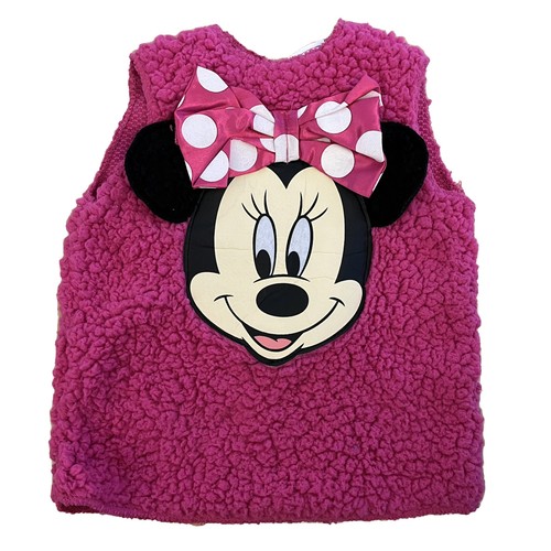 Gilet sherpa mini souris Disney filles veste pull petit S rose sans manches neuf - Photo 1/7