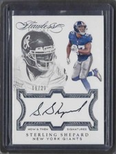 STERLING SHEPHARD 2016 FLAWLESS NOW & THEN SIGNATURES SILVER ON CARD AUTO RC /20