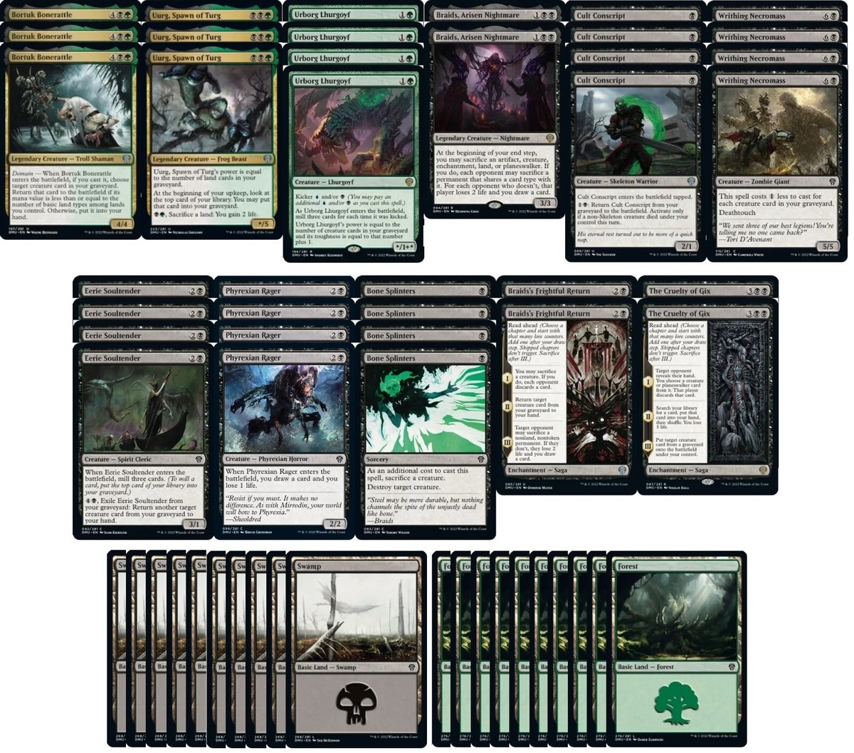 Black Green Creature Deck - Golgari Reanimate Mill - Powerful - 60 Card MTG!!!  | eBay