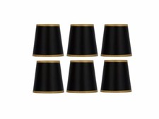 Black with Gold Trim 5 Inch Chandelier Shade 3x5x4 (Set of 6)