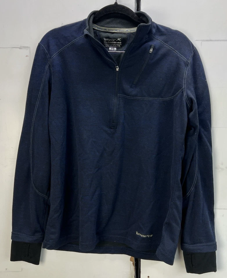 Terramar CLIMASENSE 1/2 молнии LS рубашка с отверстиями для пальцев - темно-синий размер M - Изображение 2 из 4