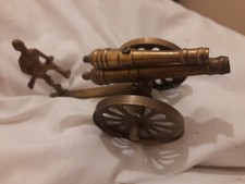 Cannon with Soldier - Cannon Model Brass Toy - Every Part Rejoin able- ANTIQUE 