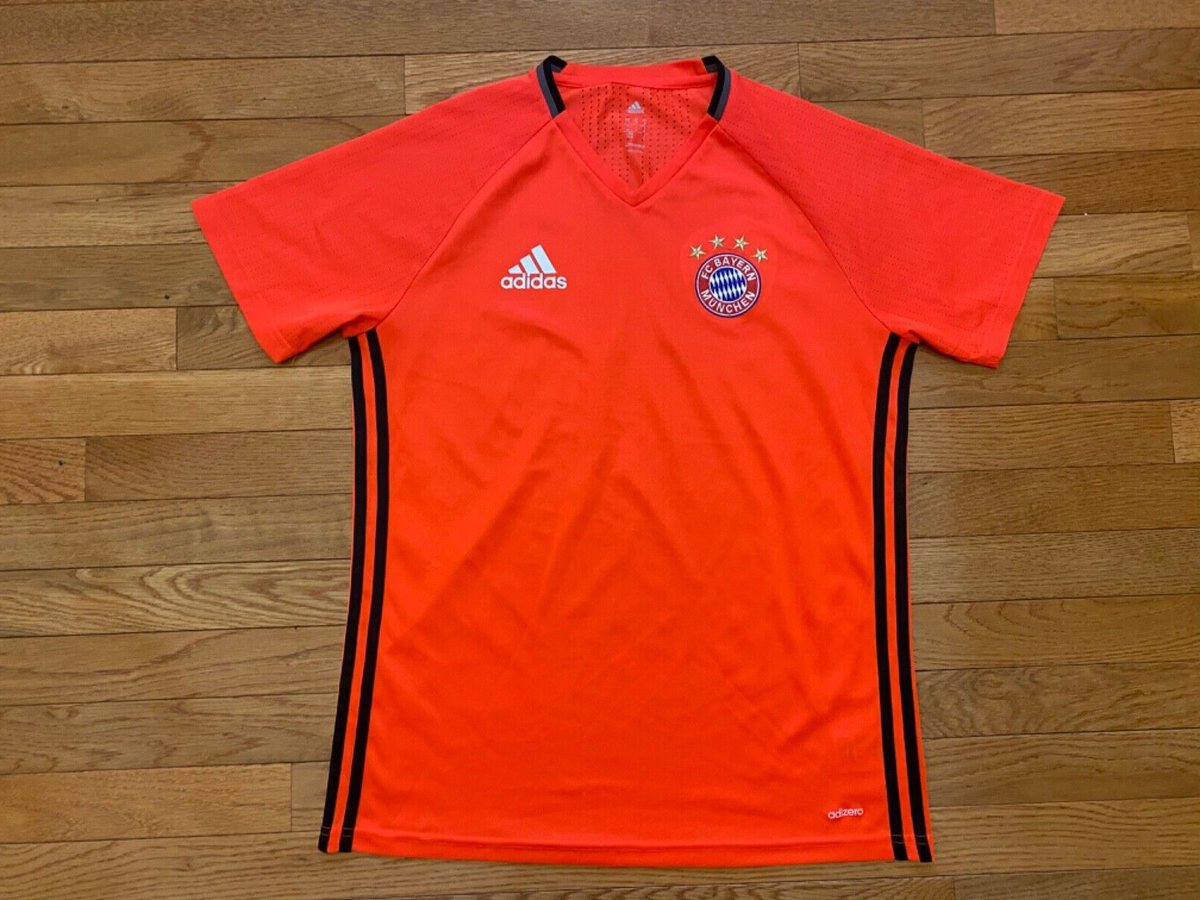 adidas アディダス FC Bayern München サッカーウェア Adidas 2016/2017 Orange FC Bayern Munich Soccer Jersey Size M Men