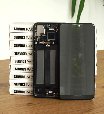 Original Huawei P20 Display Rahmen Glas Displayeinheit Schwarz LCD OLED
