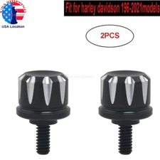 2X 1/4'' Aluminum Black Edge Cut Rear Seat Bolt Screw For Harley Davidson 96-24