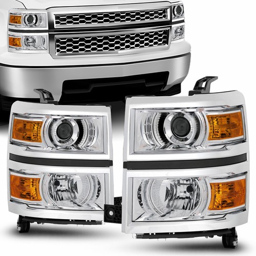 Projector Headlights Assemblies Left+Right New For 14-15 Chevy Silverado 1500 US - Foto 18 di 18