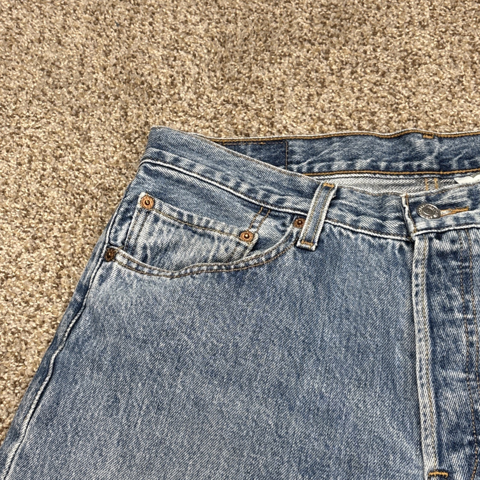 Levis 501 XX Jeans 34x30 Straight Leg Button Fly Denim Fits 32 X 28.5 - View 3