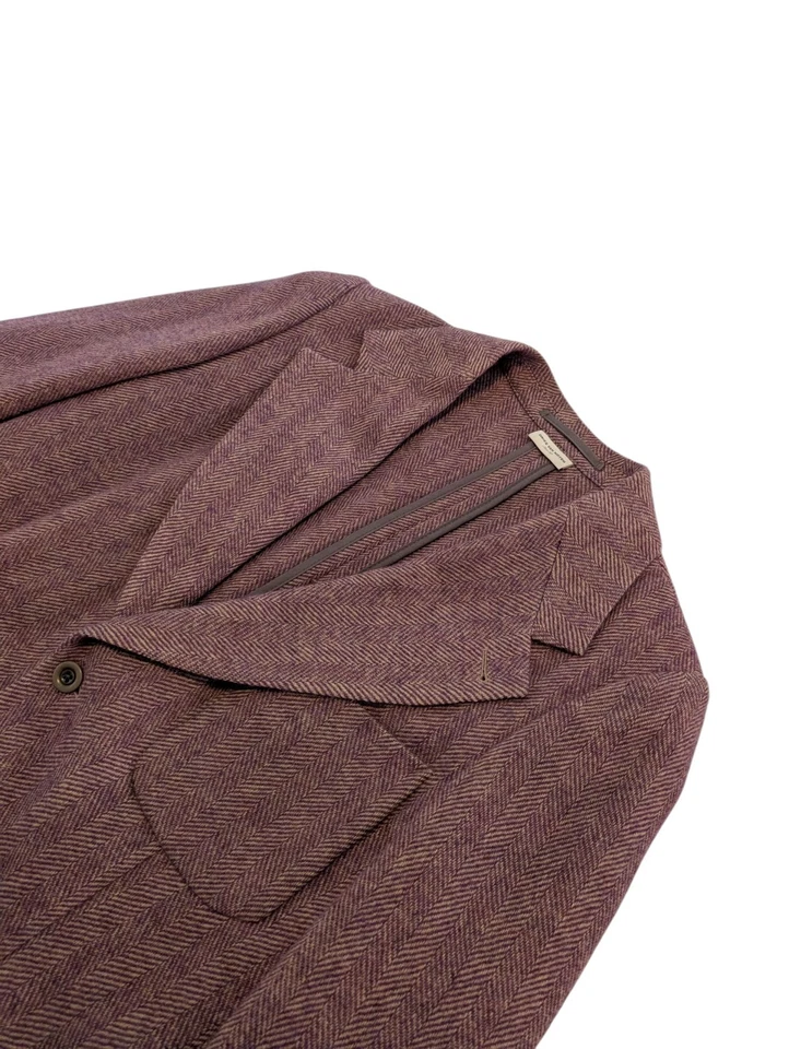 Dries Van Noten Men's Lavender Herringbone Tweed Jacket Size IT50 - Image 3 of 4