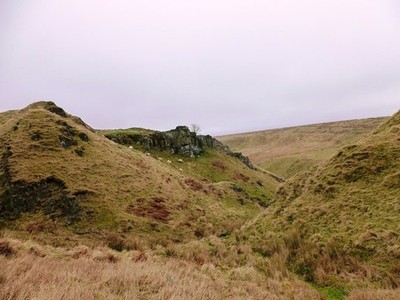 Photo A3 Outcrops above Windy Gowl Carlops The top of a gully above the  c2014