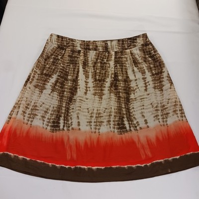 CJ Banks by Christopher & Banks Women's Sz 20W Brown/Orange A-Line Pull-On Skirt
