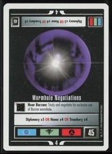 1994 Star Trek CCG 1st Edition Premiere White Border Wormhole Negotiations