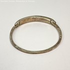 Silver Tone Mexico Turquoise & Malachite Inlay Bangle Bracelet 12.1g — photo 4