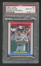 POP 3 PSA 10 WADE BOGGS 1989 TOPPS #4   AMERICAN BASEBALL   RARE.   Red Sox HOF