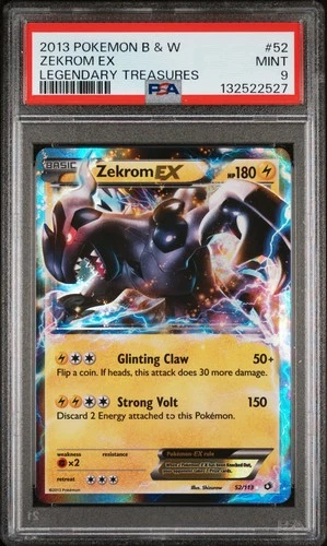 2013 POKEMON B&W LEGEND TREASURES #52 ZEKROM EX PSA 9